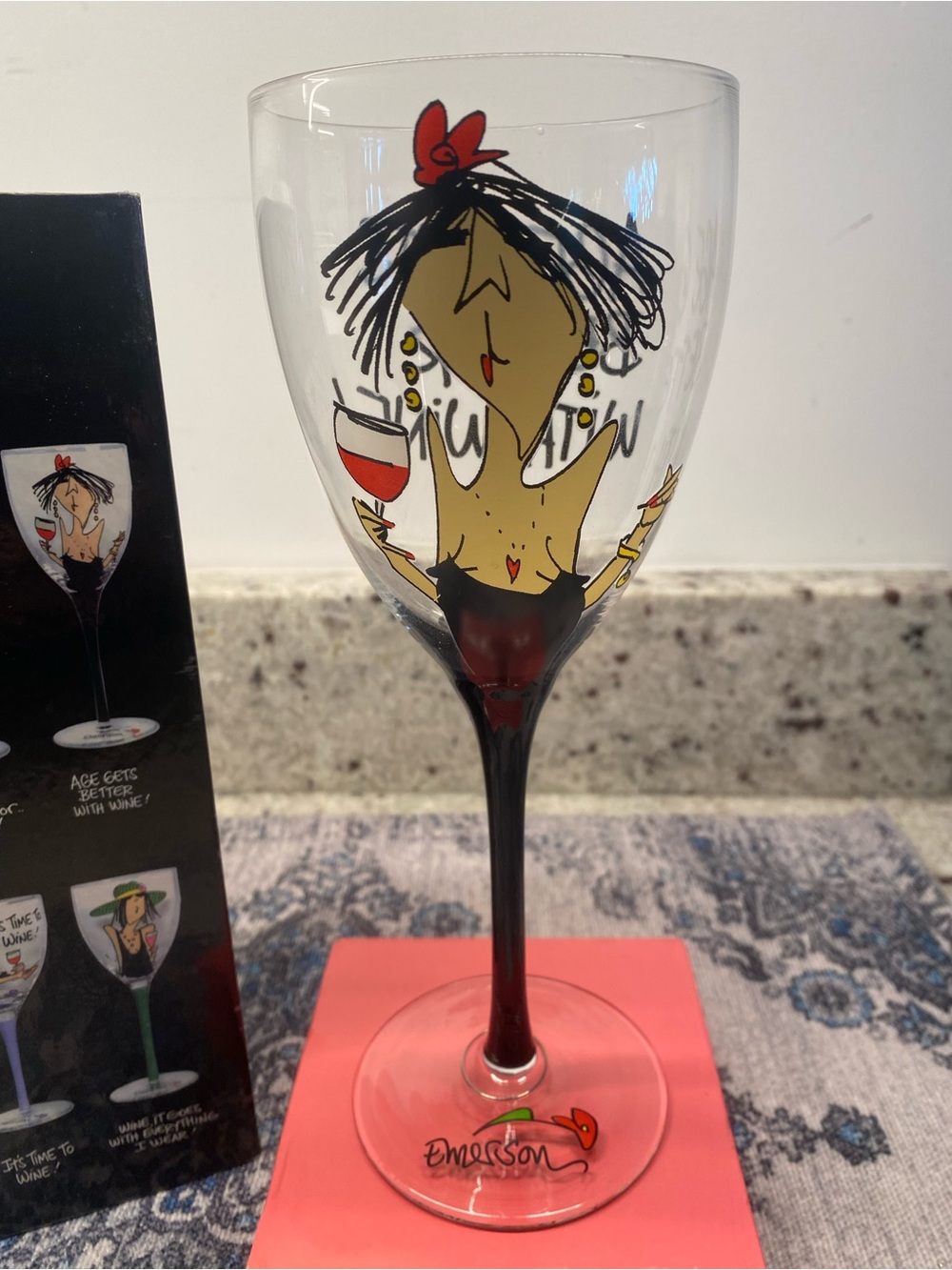 Emerson Hand-Painted Wine Glass by Tumbleweed Pottery Collectible